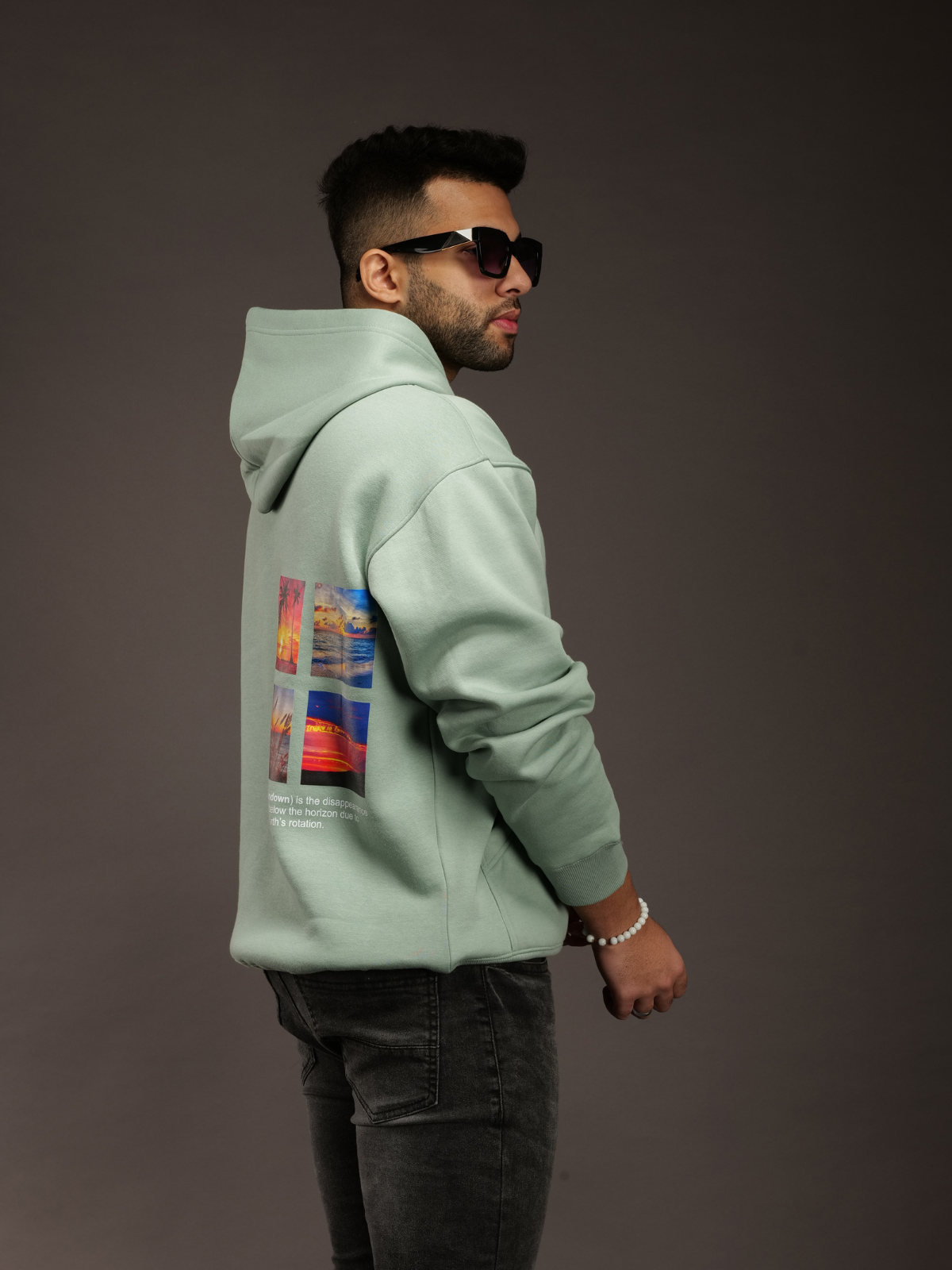 Green Sunset Oversized Hoodie