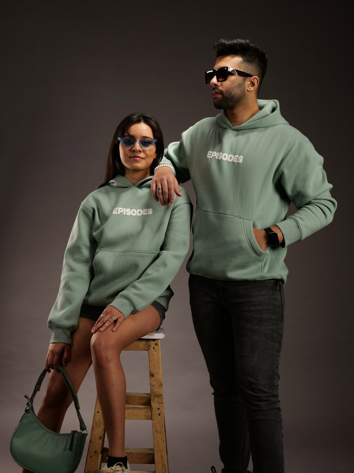 Green Sunset Oversized Hoodie