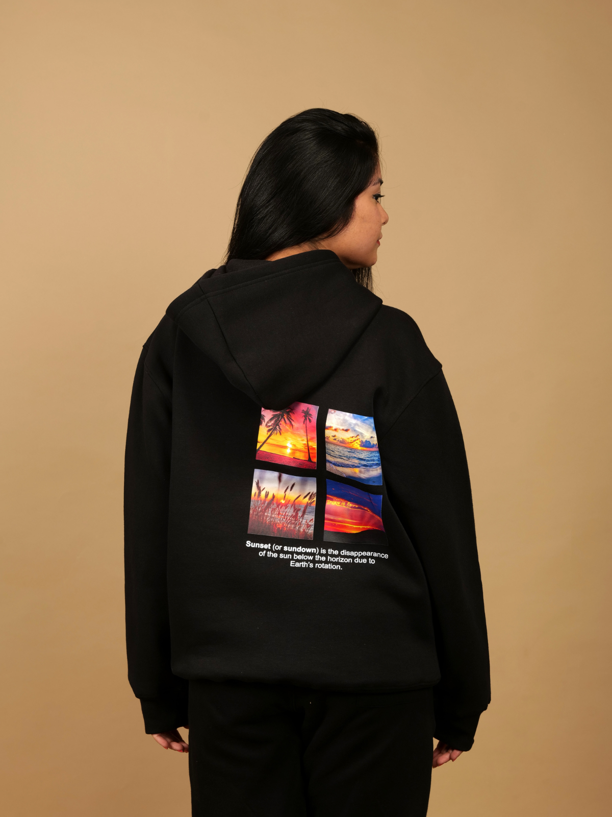 Black Sunset Oversized Hoodie